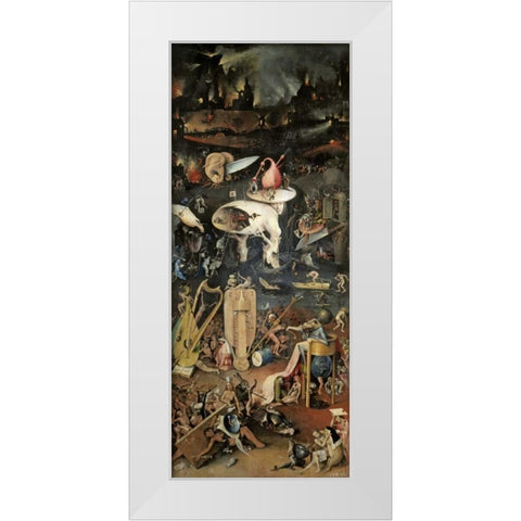 Garden of Earthly Delights - Detail, Right Panel White Modern Wood Framed Art Print by Bosch, Hieronymus