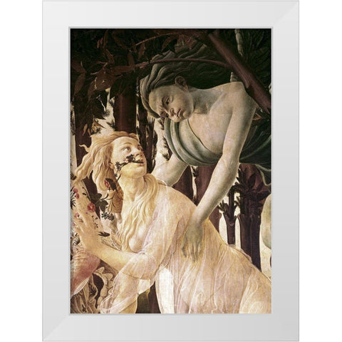 La Primavera (Detail) White Modern Wood Framed Art Print by Botticelli, Sandro
