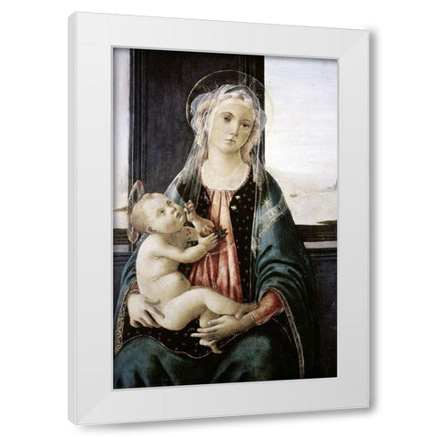 Madonna Del Mare White Modern Wood Framed Art Print by Botticelli, Sandro