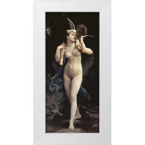 Youthfulness of Love White Modern Wood Framed Art Print by Bouguereau, William-Adolphe