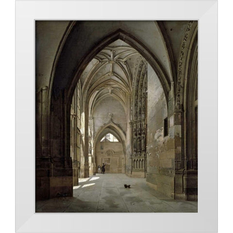 Portal of St. Germain LAuxerrois White Modern Wood Framed Art Print by Bouhot, Etienne