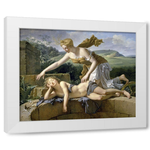 Child and Fortune White Modern Wood Framed Art Print by Bouillon, Leon