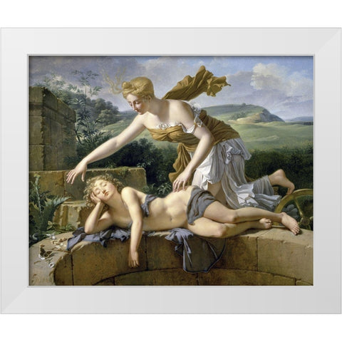 Child and Fortune White Modern Wood Framed Art Print by Bouillon, Leon