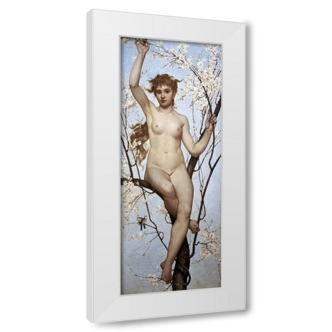 Springtime White Modern Wood Framed Art Print by Bouvier, Joseph