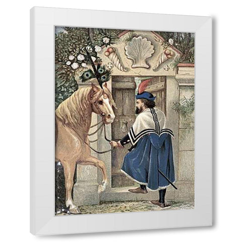 The Merchant Found a Little Door In The Wall White Modern Wood Framed Art Print by Boyle, Eleanor Vere