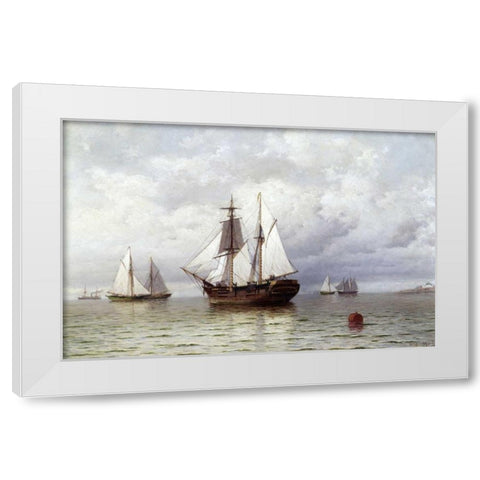 Outward Bound Whaler White Modern Wood Framed Art Print by Bradford, William