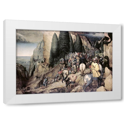 The Conversion of Saint Paul White Modern Wood Framed Art Print by Bruegel the Elder, Pieter