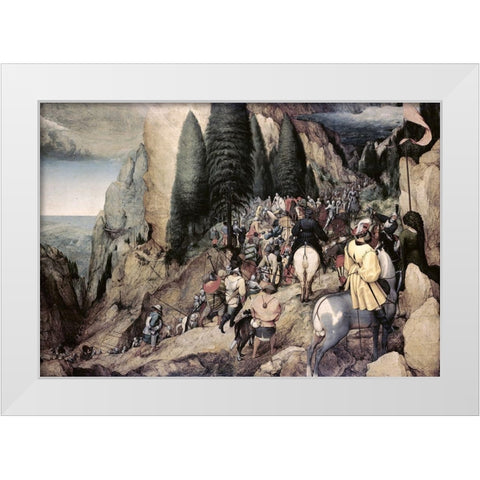 The Conversion of Saint Paul White Modern Wood Framed Art Print by Bruegel the Elder, Pieter