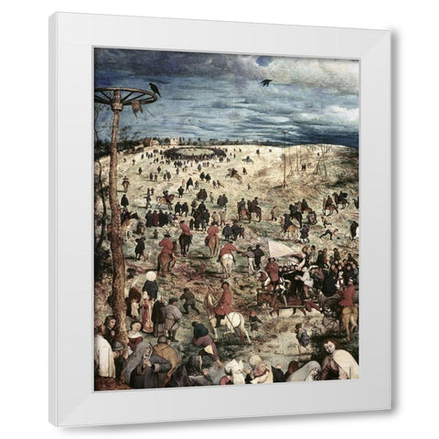 The Procession to Calvary (Detail) (II) White Modern Wood Framed Art Print by Bruegel the Elder, Pieter