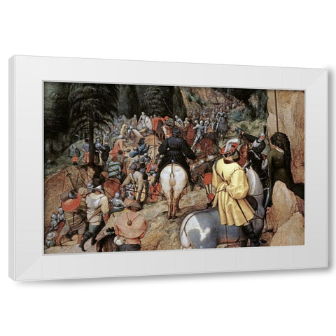 Conversion of Saint Paul (Detail) White Modern Wood Framed Art Print by Bruegel the Elder, Pieter