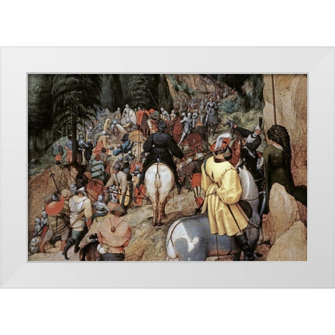 Conversion of Saint Paul (Detail) White Modern Wood Framed Art Print by Bruegel the Elder, Pieter