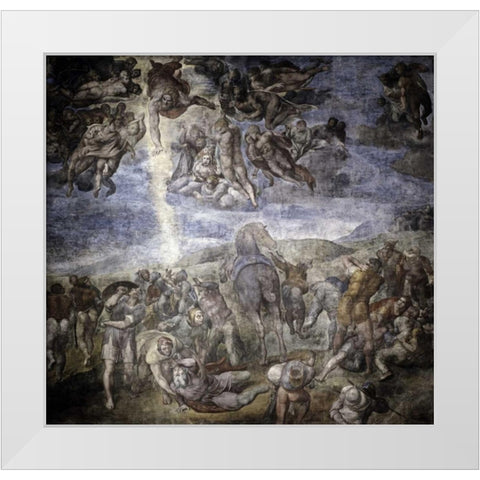 The Conversion of Saul White Modern Wood Framed Art Print by Michelangelo