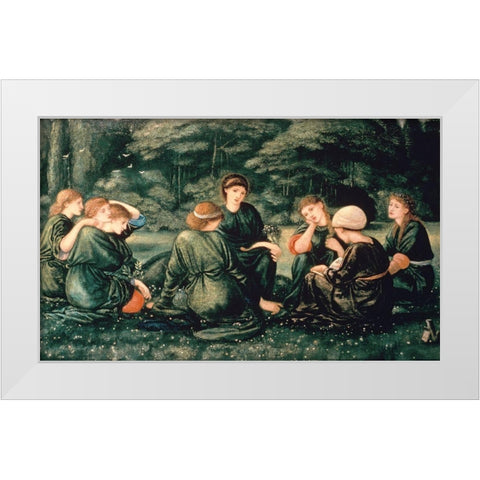 Green Summer White Modern Wood Framed Art Print by Burne-Jones, Sir Edward