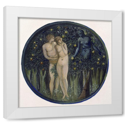 Temptation White Modern Wood Framed Art Print by Burne-Jones, Sir Edward