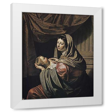 Madonna and Child White Modern Wood Framed Art Print by Van Bylert, Jan