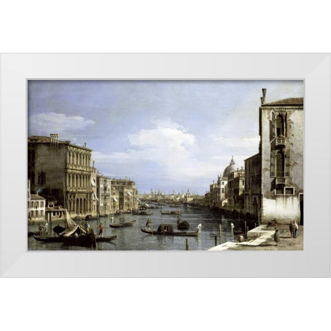 Grand Canal, Venice From Camp0 Di San Vio White Modern Wood Framed Art Print by Canaletto