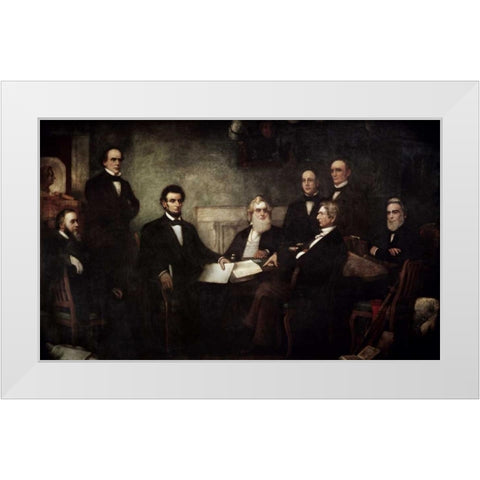 The First Reading of the Emancipation Proclamation White Modern Wood Framed Art Print by Carpenter, Francis Bicknell
