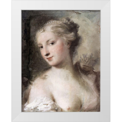 Diana White Modern Wood Framed Art Print by Carriera, Rosalba