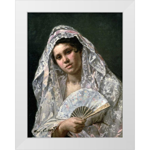 Spanish Dancer White Modern Wood Framed Art Print by Cassatt, Mary