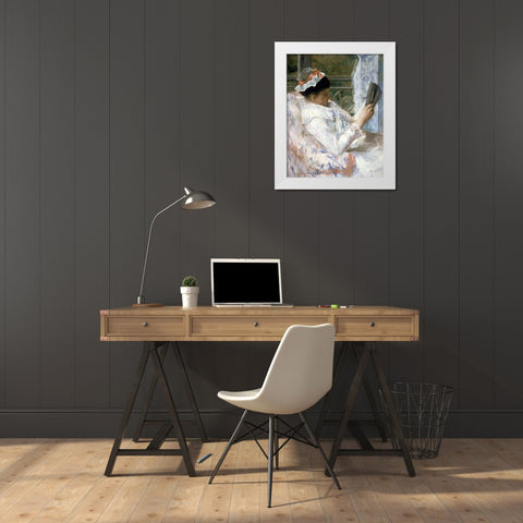 The Reader White Modern Wood Framed Art Print by Cassatt, Mary