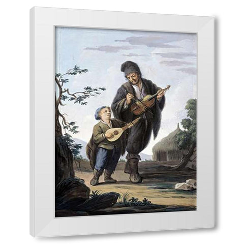 Suanatori Calebresi White Modern Wood Framed Art Print by Castelli, Costanzo