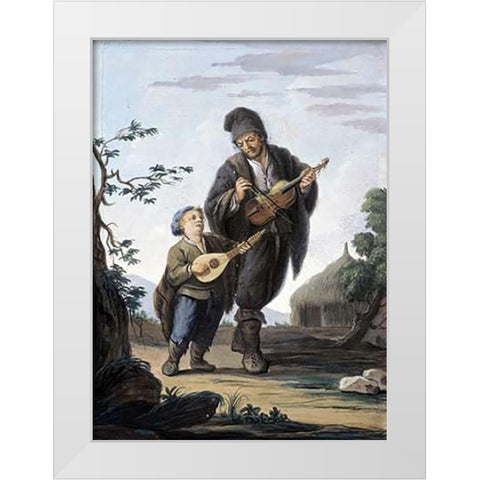 Suanatori Calebresi White Modern Wood Framed Art Print by Castelli, Costanzo