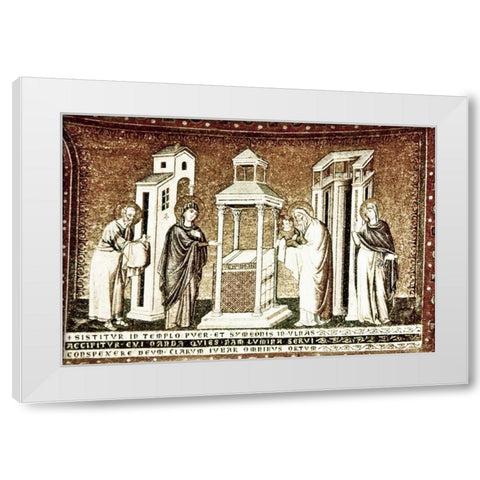 Presentation In The Temple White Modern Wood Framed Art Print by Cavallini, Pietro