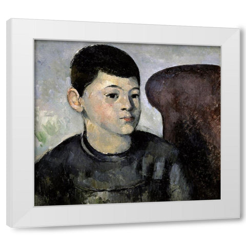 Portrait of the Artists Son White Modern Wood Framed Art Print by Cezanne, Paul