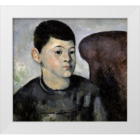 Portrait of the Artists Son White Modern Wood Framed Art Print by Cezanne, Paul