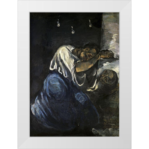 The Magdalen Or Sorrow White Modern Wood Framed Art Print by Cezanne, Paul