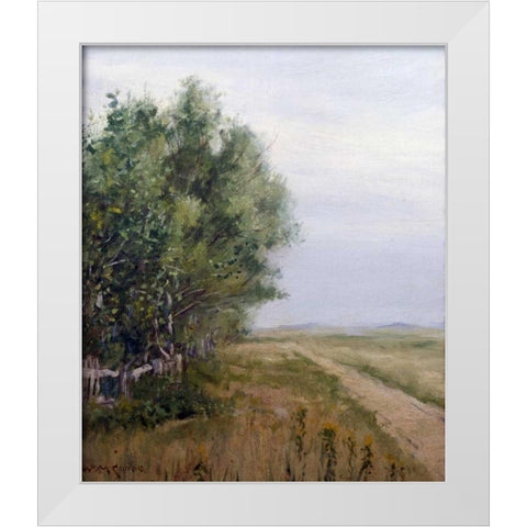 Country Lane White Modern Wood Framed Art Print by Chase, William Merritt