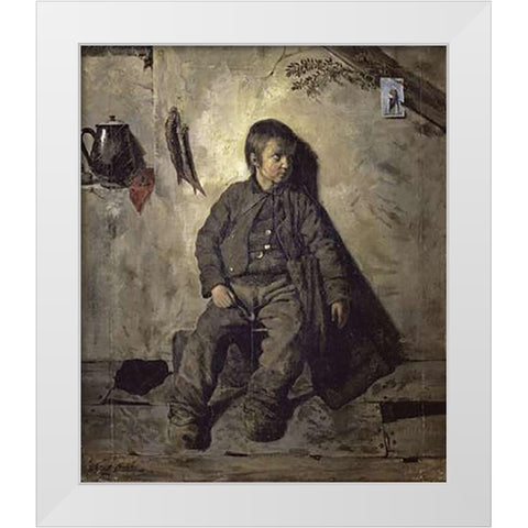 Un Petit Ramoneur White Modern Wood Framed Art Print by De Chatillon, Charles