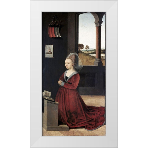 Portrait of a Female Donor White Modern Wood Framed Art Print by Christus, Petrus