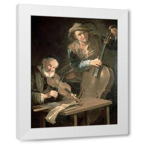 Musicians White Modern Wood Framed Art Print by Cipper, Giacomo Francesco