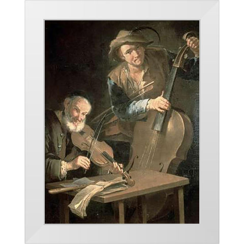 Musicians White Modern Wood Framed Art Print by Cipper, Giacomo Francesco