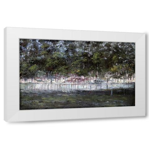 Las Fuentes De Tialpan White Modern Wood Framed Art Print by Clausell, Joaquin