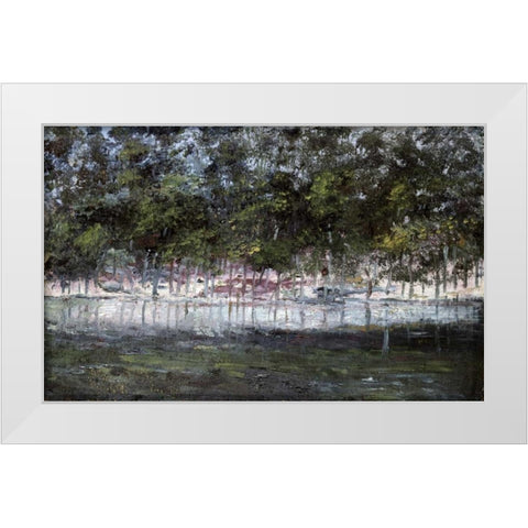 Las Fuentes De Tialpan White Modern Wood Framed Art Print by Clausell, Joaquin