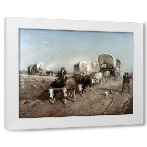 Ships of The Plains White Modern Wood Framed Art Print by Colman, Samuel