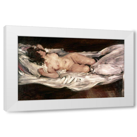 Recumbent Nude White Modern Wood Framed Art Print by Corinth, Lovis