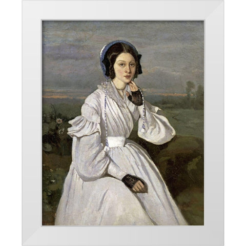 Marie-Louise Sennegon White Modern Wood Framed Art Print by Corot, Jean-Baptiste-Camille