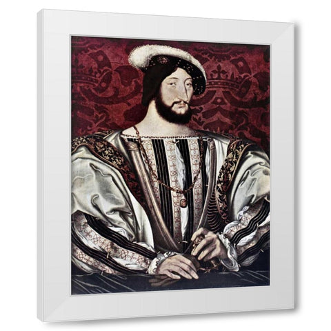 Francis I of France White Modern Wood Framed Art Print by Couet, Jean