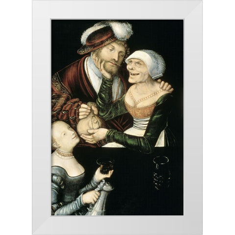 A Procuress White Modern Wood Framed Art Print by Cranach, Lucas