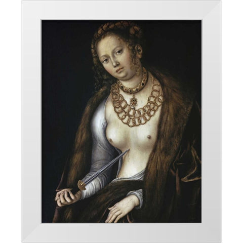 Lucretia White Modern Wood Framed Art Print by Cranach, Lucas