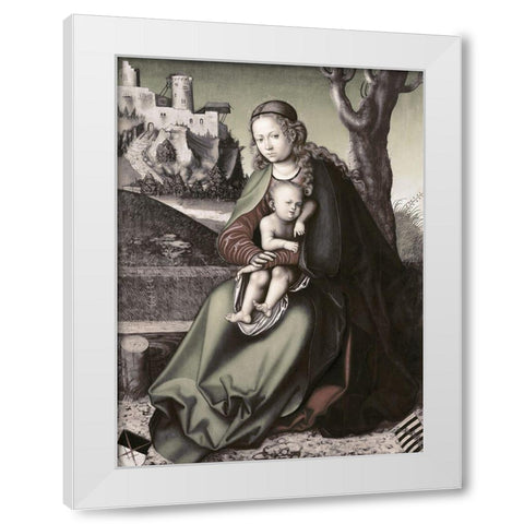 Madonna and Child White Modern Wood Framed Art Print by Cranach, Lucas