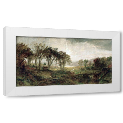 Hastings On Hudson White Modern Wood Framed Art Print by Cropsey, Jasper Francis
