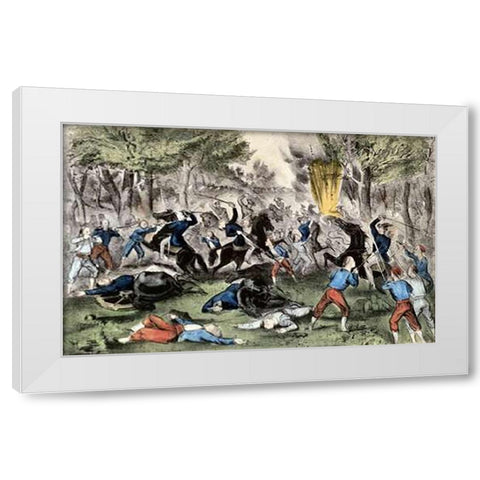 Battle of Bull Run, Va., July 21St, 1861 White Modern Wood Framed Art Print by Ives, Currier and