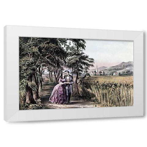 Four Seasons of Life: Season of Love White Modern Wood Framed Art Print by Ives, Currier and