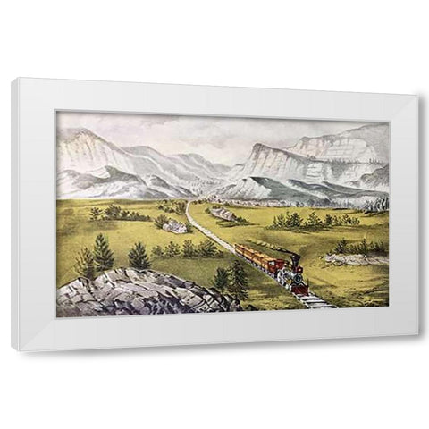 Great West White Modern Wood Framed Art Print by Ives, Currier and