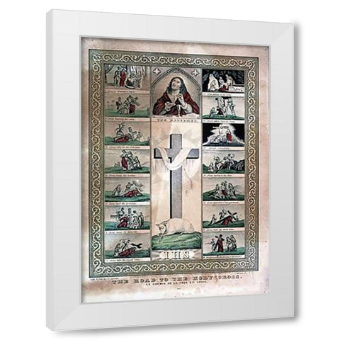 Road To The Holy Cross White Modern Wood Framed Art Print by Ives, Currier and