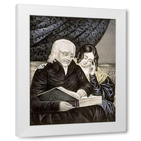 Search The Scriptures White Modern Wood Framed Art Print by Ives, Currier and